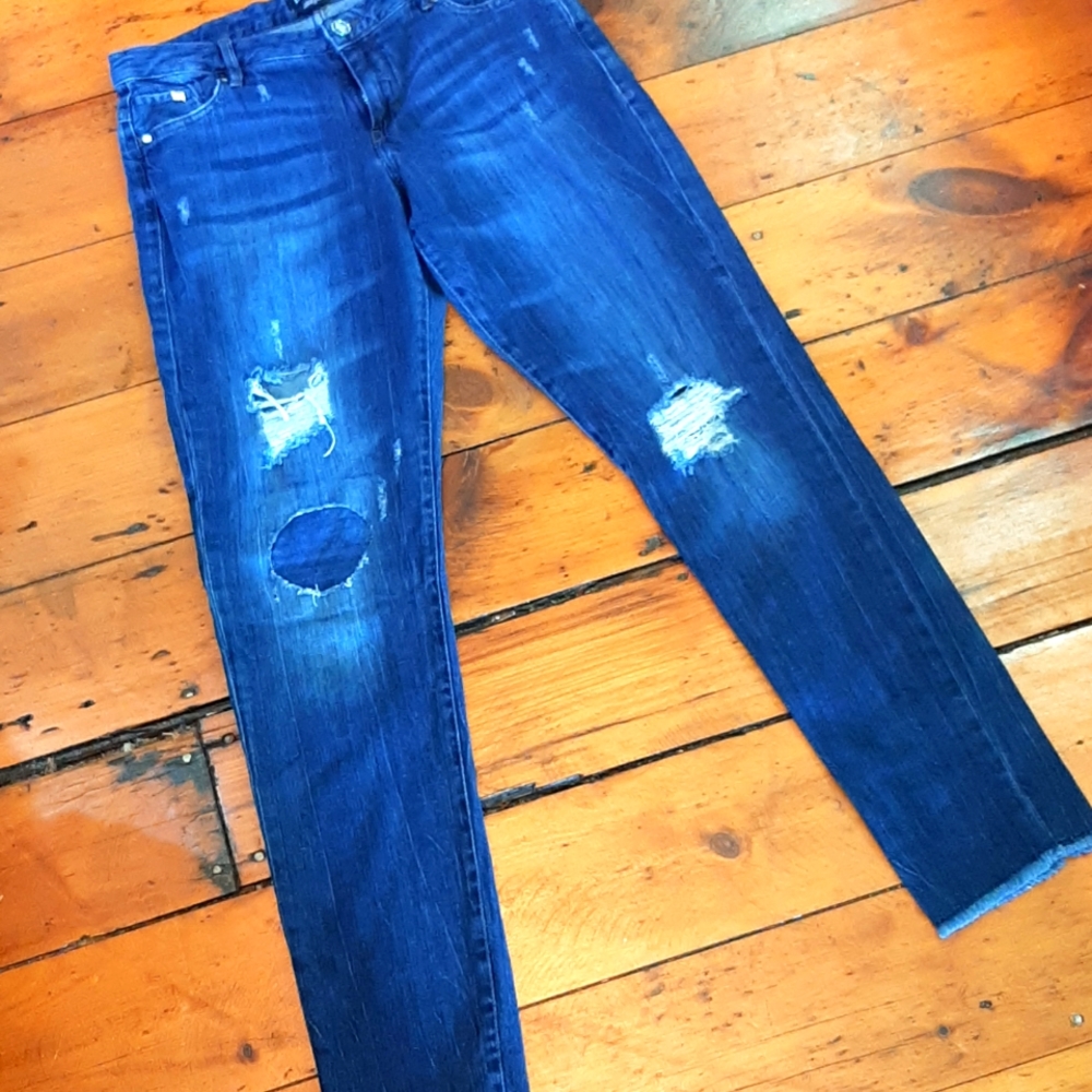 Bebe distressed skinny jeans